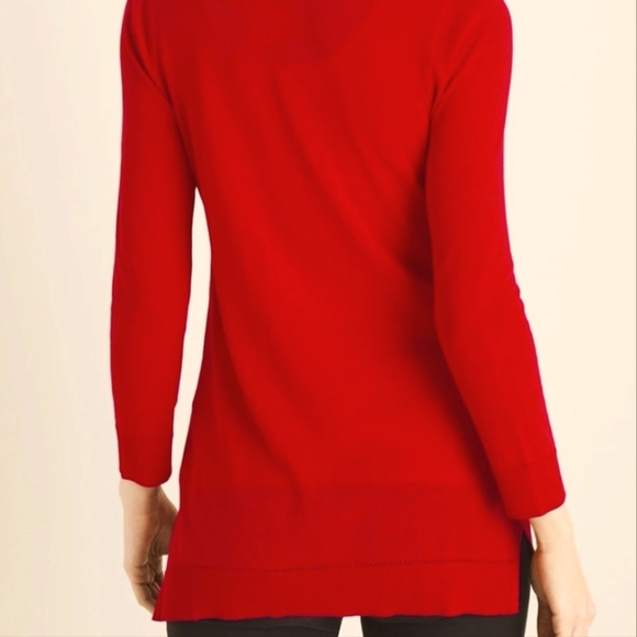 Chico's Three Button Cardigan Sweater  Office Career  Layering Red Razberry L - Picture 2 of 7